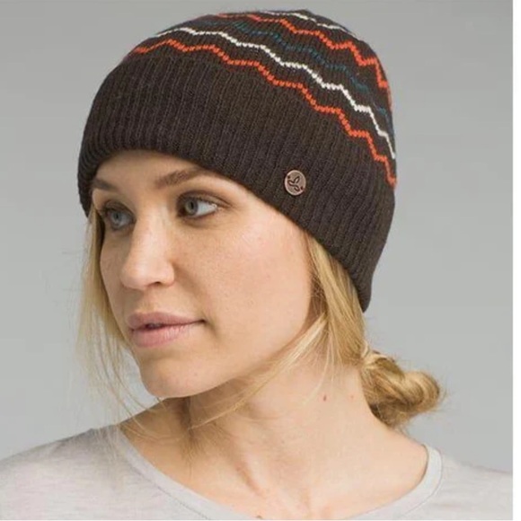 Prana Glacial Beanie Brown Wood Blend - Picture 1 of 9